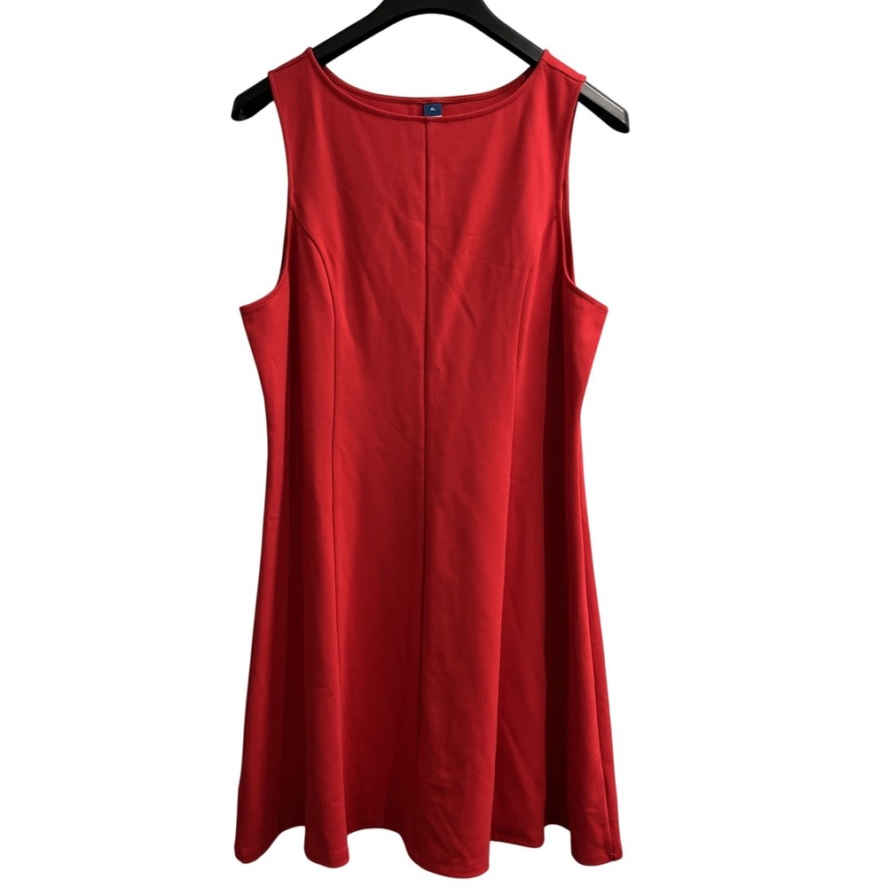 Old Navy‎ Dress Red Ponte Knit Shift Size XL Sleeveless Stretch Office Career